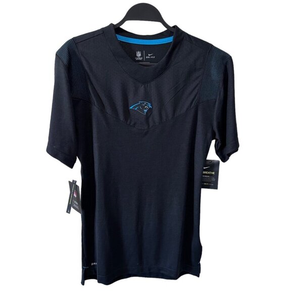 Carolina Panthers Men Size S Nike Black Sideline Player UV Performance Shirt NWT - Picture 1 of 9